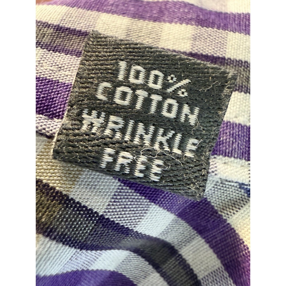 Kenneth Cole Reaction Mens Regular Fit Wrinkle Resistant Shirt Purple 16.5 32/33 - Picture 5 of 6
